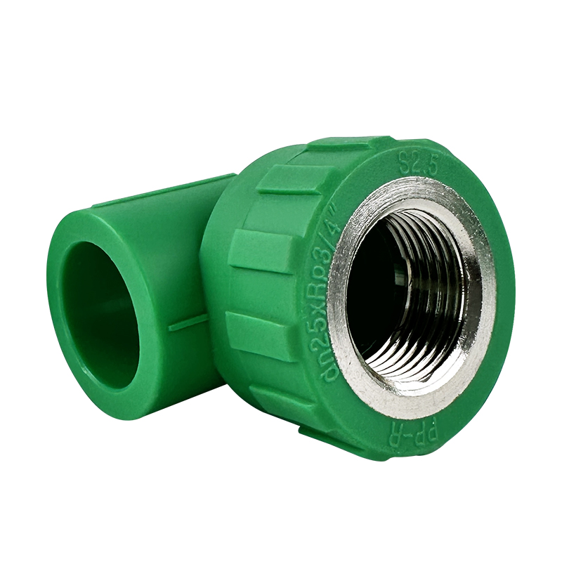 PPR WATER PIPE AND FITTING ISO DIN GB ASTM GREEN WHITE PPR FEMALE ELBOW COPPER THREAD 3