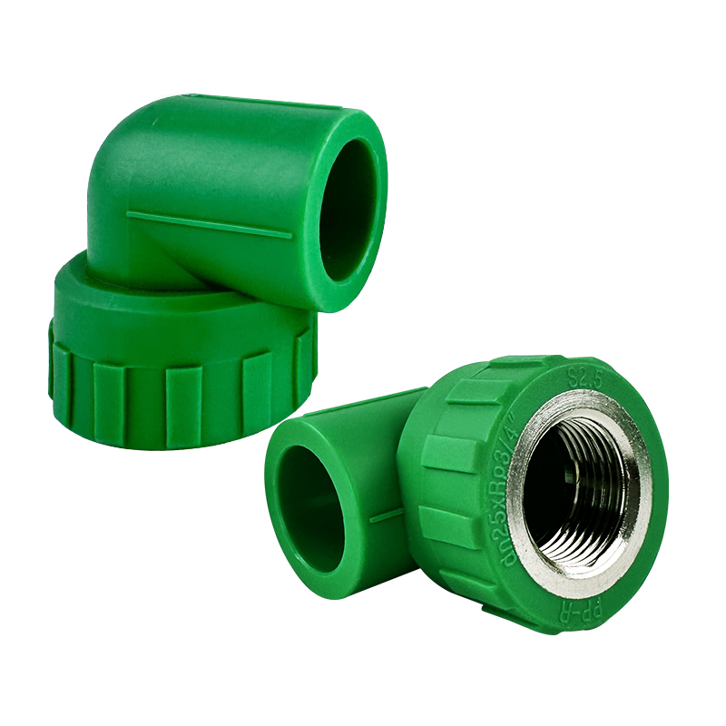 PPR WATER PIPE AND FITTING ISO DIN GB ASTM GREEN WHITE PPR FEMALE ELBOW COPPER THREAD 4