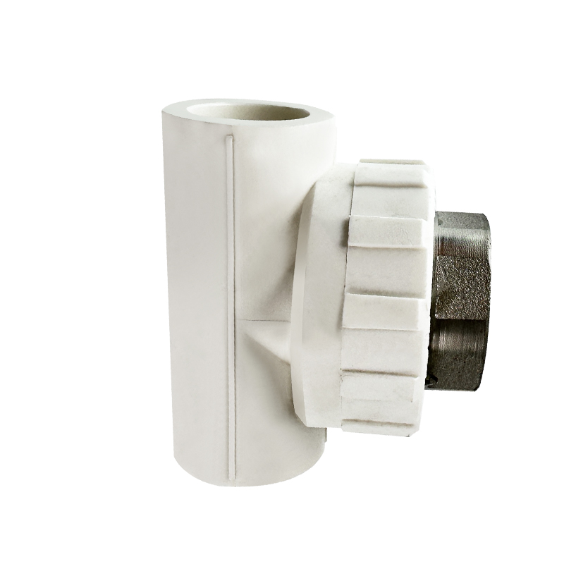PPR WATER PIPE AND FITTING ISO DIN GB ASTM GREEN WHITE PPR FEMALE TEE COPPER THREAD(WHITE)I