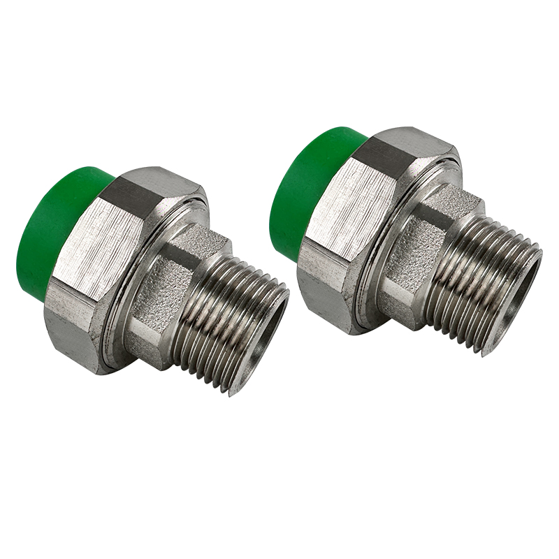 PPR WATER PIPE AND FITTING ISO DIN GB ASTM GREEN WHITE PPR MALE THREAD UNION 66