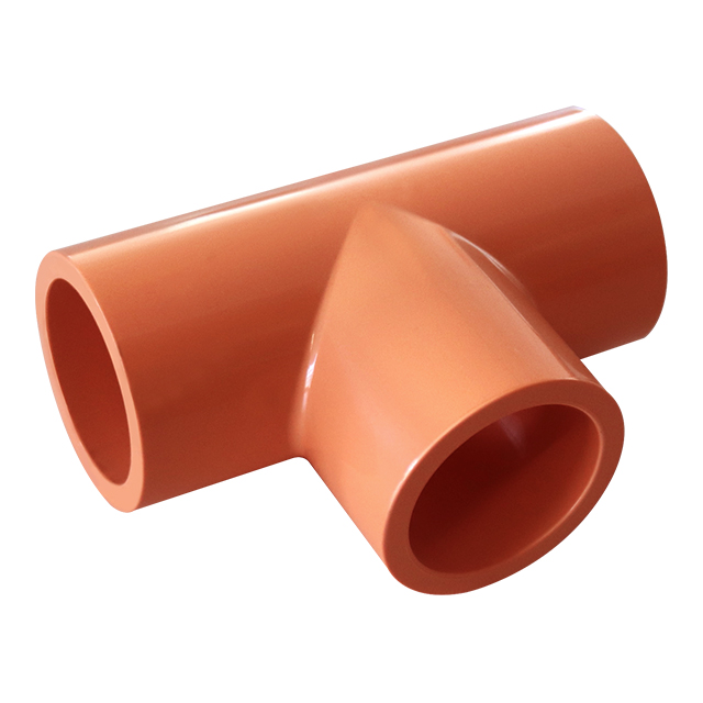 PVC-C Fire Sprinkler System ISO9001 ISO45001 ISO14001 ASTM NSF CPVC PIPE AND FITTINGS orange TEE