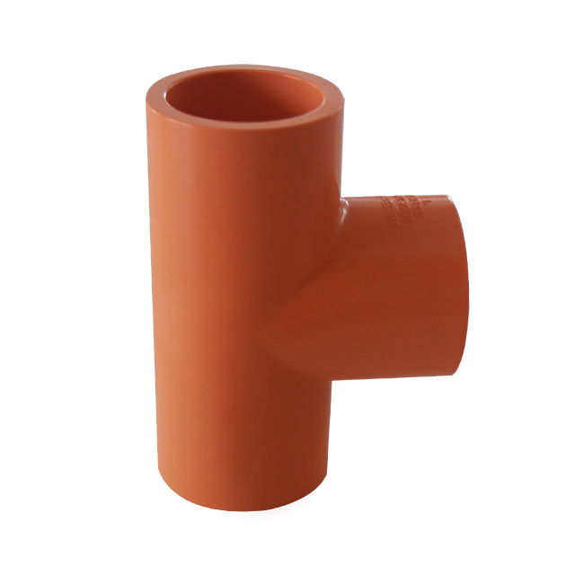 PVC-C Fire Sprinkler System ISO9001 ISO45001 ISO14001 ASTM NSF CPVC PIPE AND FITTINGS orange TEE 2
