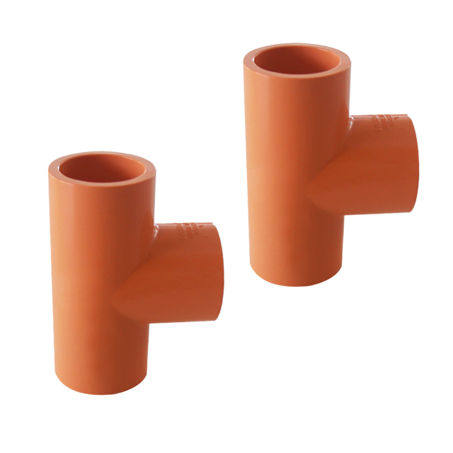 PVC-C Fire Sprinkler System ISO9001 ISO45001 ISO14001 ASTM NSF CPVC PIPE AND FITTINGS orange tee3