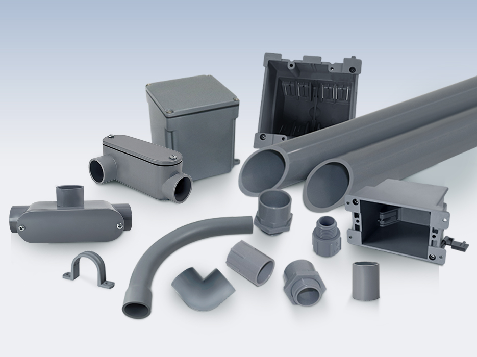 PVC-U-Electricial-Conduit-&-Fitting-UL-ISO-DIN-BS-EN-ASTM-GB-sch40-sch80-White-grey-black
