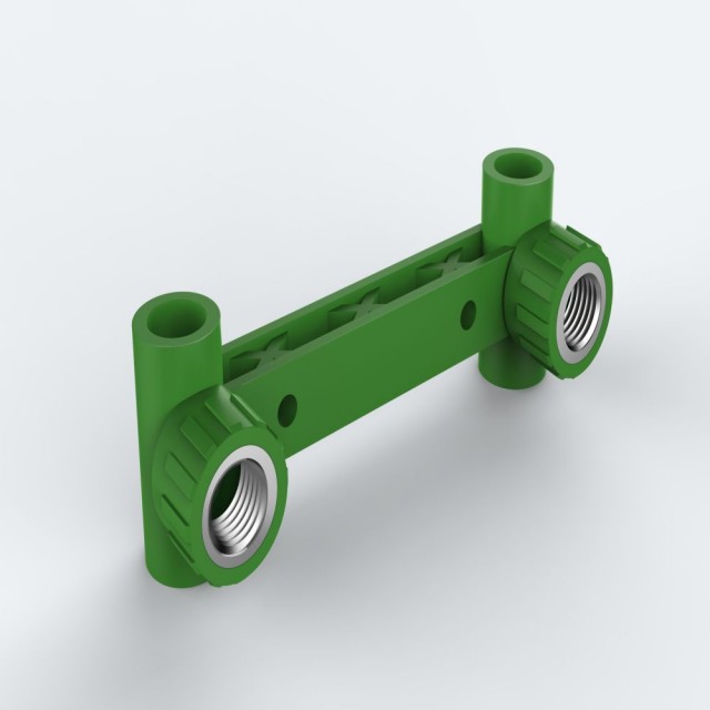 ULP PPR WATER PIPE AND FITTING ISO DIN GB ASTM GREEN WHITE PPR DOUBLE FEMALE THREAD TEE WITH SEAT