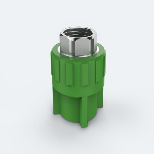 ULP PPR WATER PIPE AND FITTING ISO DIN GB ASTM GREEN WHITE PPR FEMALE COUPLING COPPER THREAD 3 