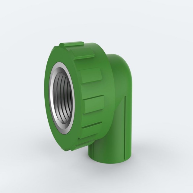ULP PPR WATER PIPE AND FITTING ISO DIN GB ASTM GREEN WHITE PPR FEMALE ELBOW COPPER THREAD 1