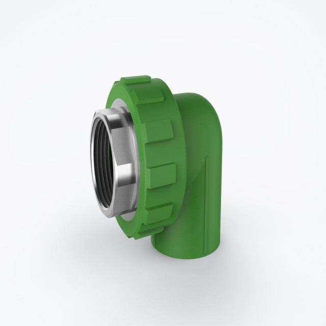 ULP PPR WATER PIPE AND FITTING ISO DIN GB ASTM GREEN WHITE PPR FEMALE ELBOW COPPER THREAD 3