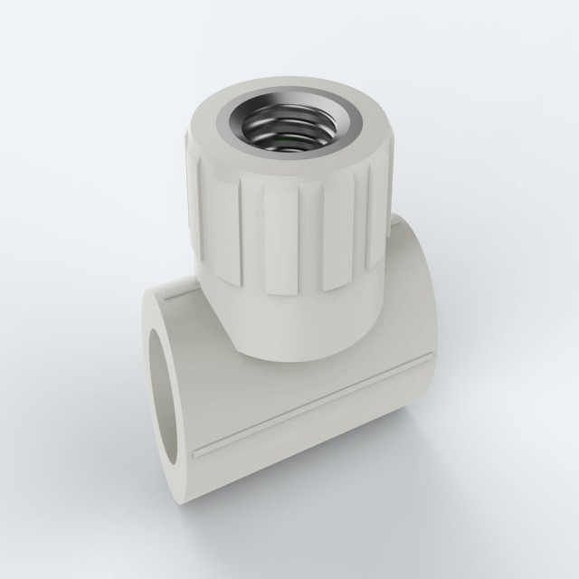 ULP PPR WATER PIPE AND FITTING ISO DIN GB ASTM GREEN WHITE PPR FEMALE TEE COPPER THREAD
