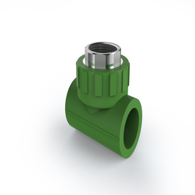 ULP PPR WATER PIPE AND FITTING ISO DIN GB ASTM GREEN WHITE PPR FEMALE TEE COPPER THREAD 4