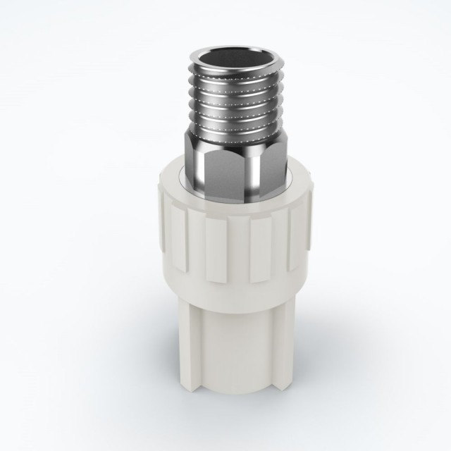 ULP PPR WATER PIPE AND FITTING ISO DIN GB ASTM GREEN WHITE PPR MALE COUPLING COPPER THREAD 6