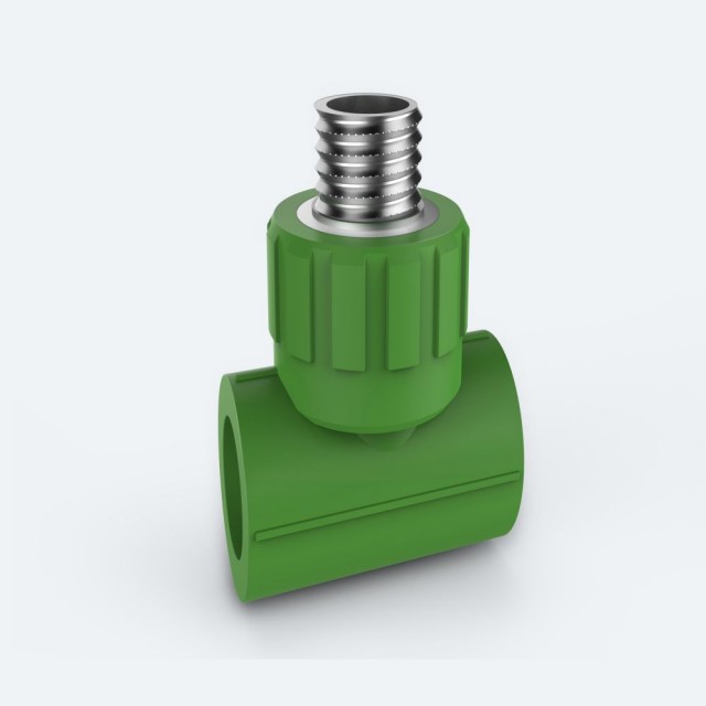 ULP PPR WATER PIPE AND FITTING ISO DIN GB ASTM GREEN WHITE PPR MALE TEE COPPER THREAD 1
