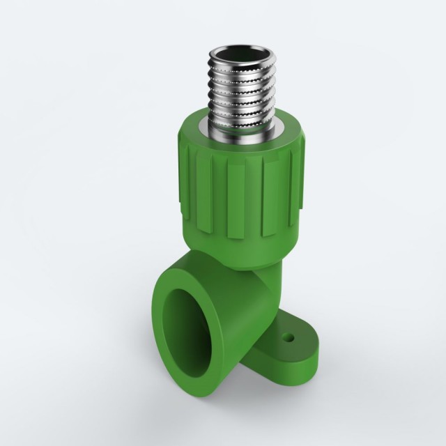 ULP PPR WATER PIPE AND FITTING ISO DIN GB ASTM GREEN WHITE PPR MALE THREAD ELBOW WITH SEAT. 2