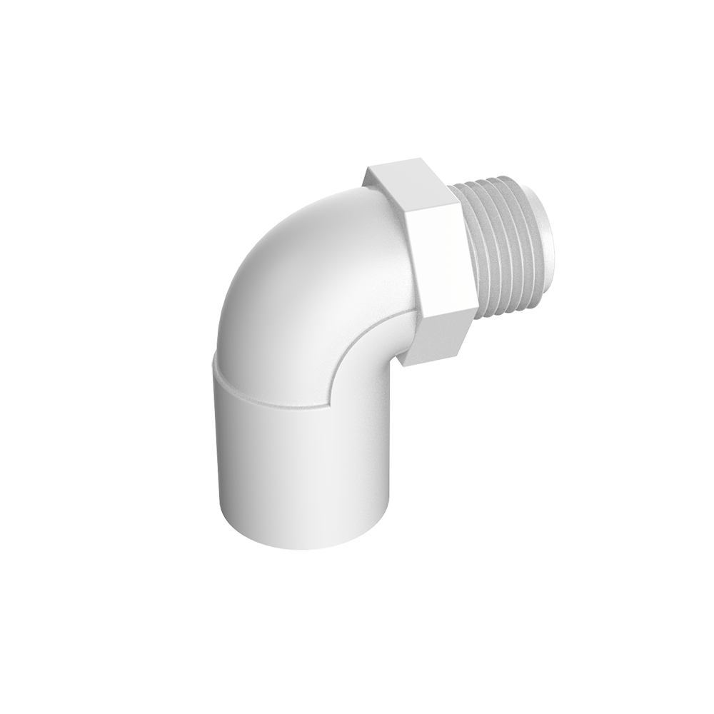ULP UPVC WATER SUPPLY PIPE AND FITTING WHITE ISO ASTM GB BS EN 90° maleelbow