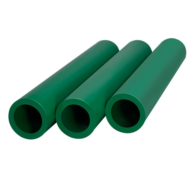 PPR pipe for cold and hot water in distinctive purple and green colors