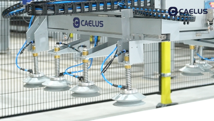 Schmalz suction system of automatic panel storage