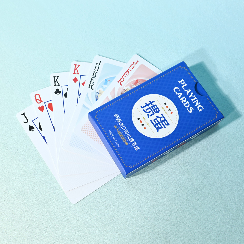 blue custom playing card packaging