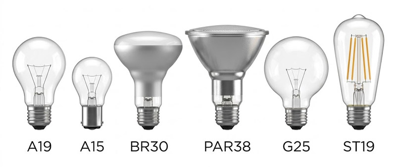 Lámpara A19 frente a otros tipos de bombillas