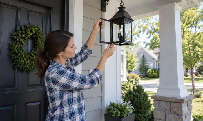 Access the Bulb Inside the Outdoor Hanging Lantern