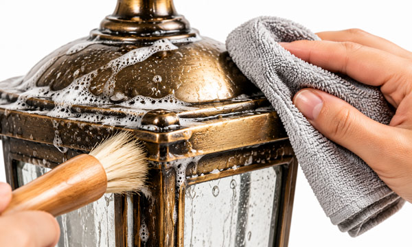 Brass lantern cleaning