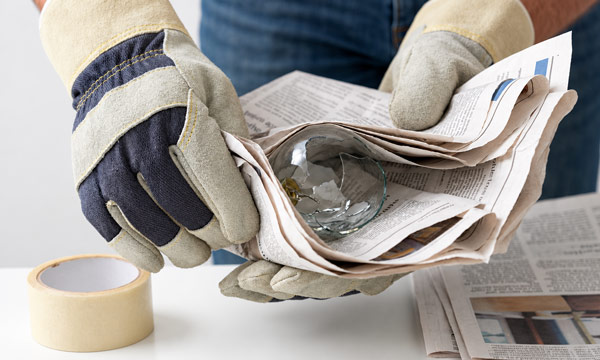 Broken LED bulb safe cleanup