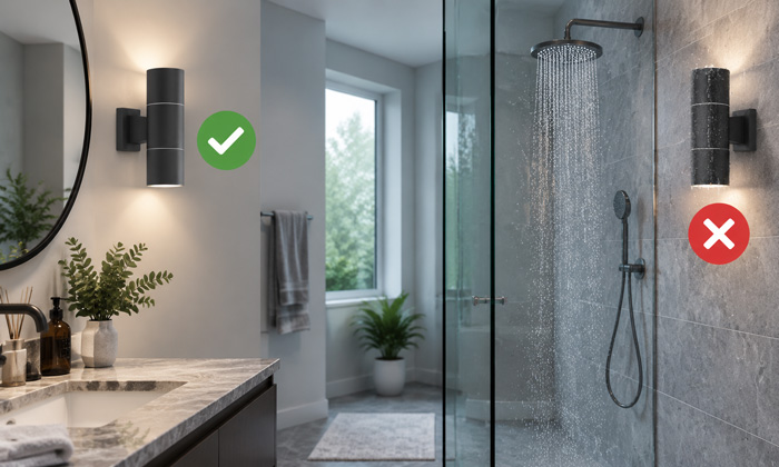 Can a Damp Rated Wall Light Be Used Near a Shower