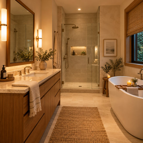 Choose 3000K for a Comfortable Everyday Bathroom