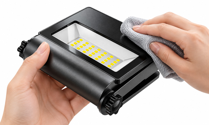 Clean the solar panel on solar light