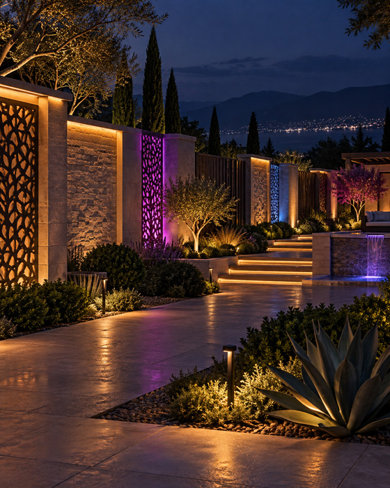 Color changing wall and fence lighting