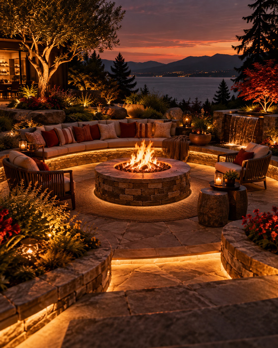 Create a Color Changing Fire Pit Area for Evening Gatherings