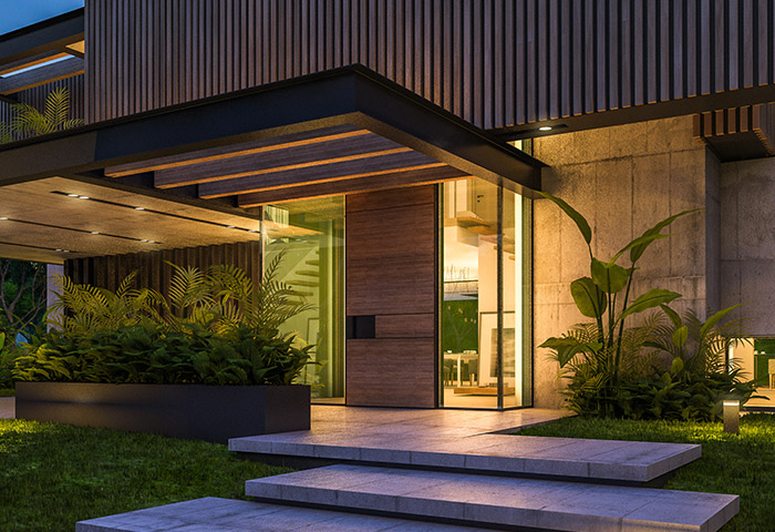 Entrance-Light-Highlighting-Pathway-Features
