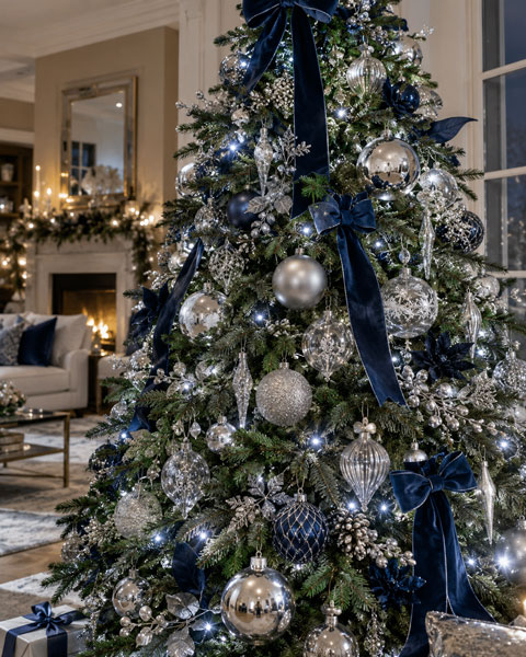 For Silver Blue and Glass Decorations