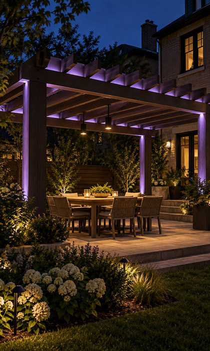 Frame a Pergola With Concealed Color