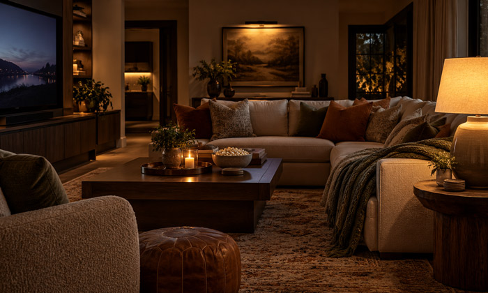 Gentle light around the seating