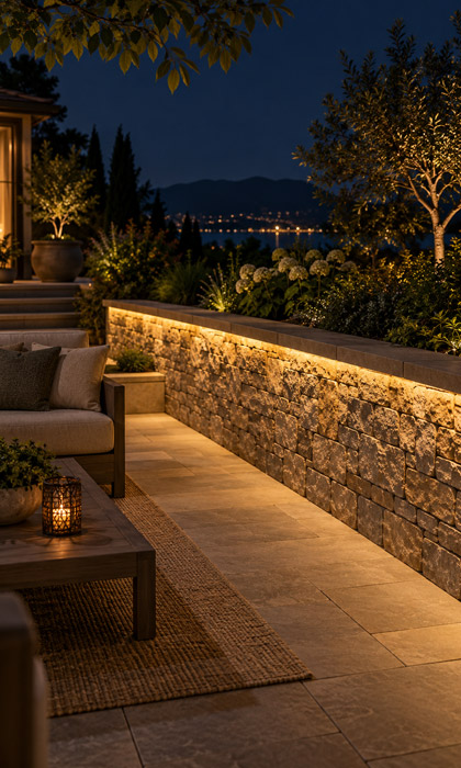 Give Retaining Walls a Subtle Glow
