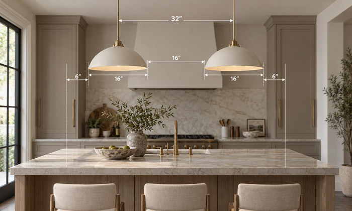 How Far Apart Should Island Pendant Lights Be