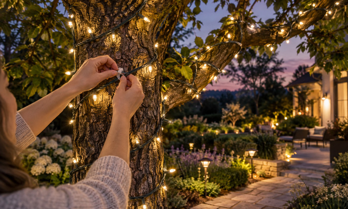 How to Attach Lights to a Tree Without Damaging It