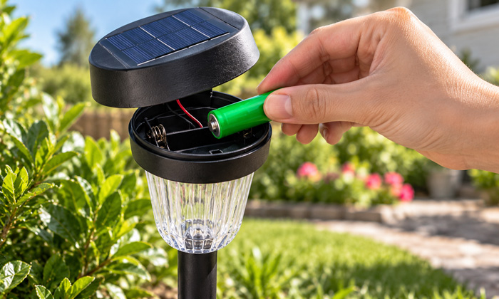 Incorrect replacement battery for solar light