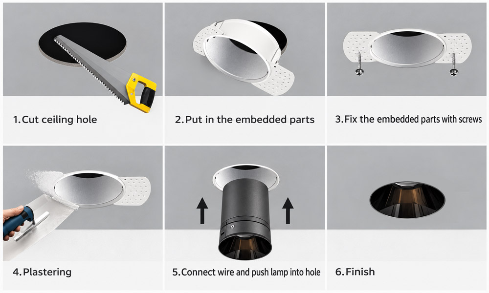 Installation Trimless Recessed Lighting