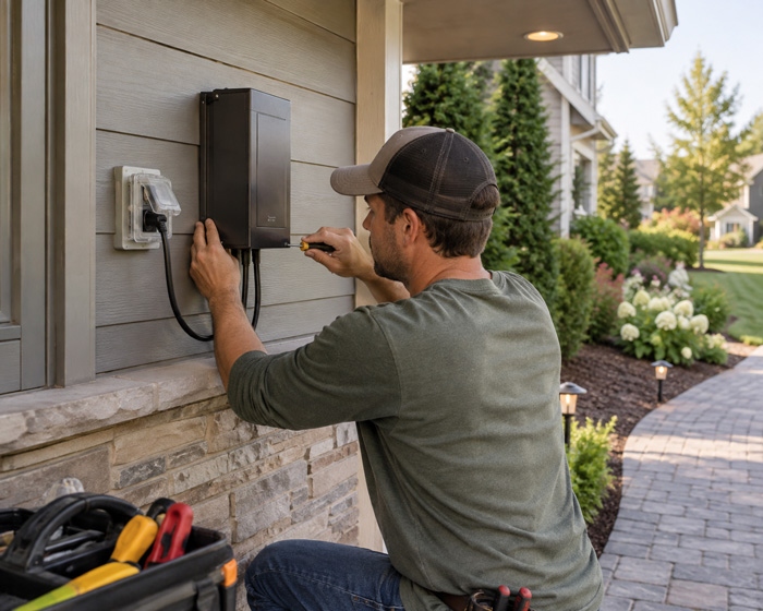 Installing landscape lighting transformer