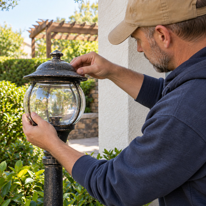 Installing replacement glass dome