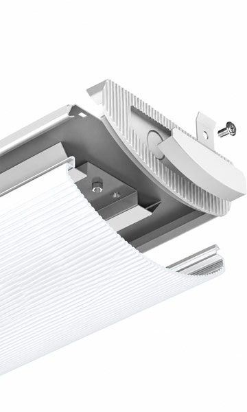 LED diffuser cover fitted into a linear light fixture