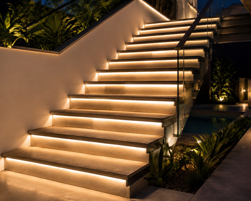 LED strip lighting for stairs