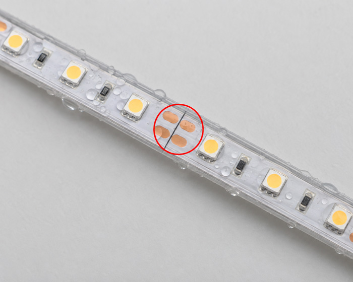 LED strip scissors symbol