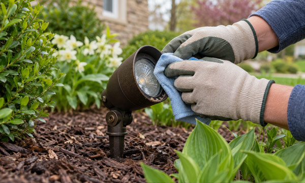 Landscape light cleaning
