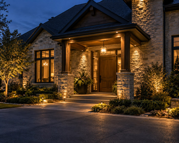 Landscape lighting for architectural features
