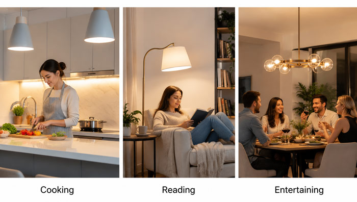 Layered Lighting Planned Around Activities