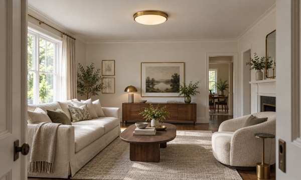 Low ceiling living room lighting