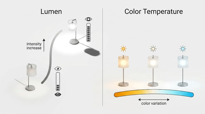 Lumens and color temperature