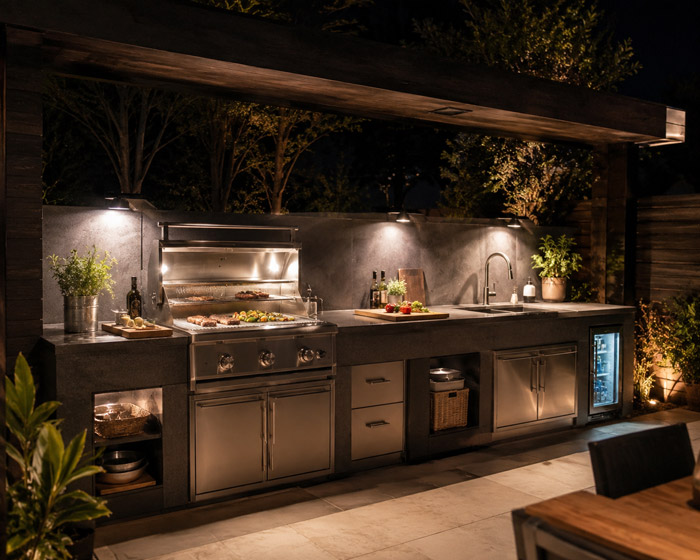 Outdoor kitchen lighting